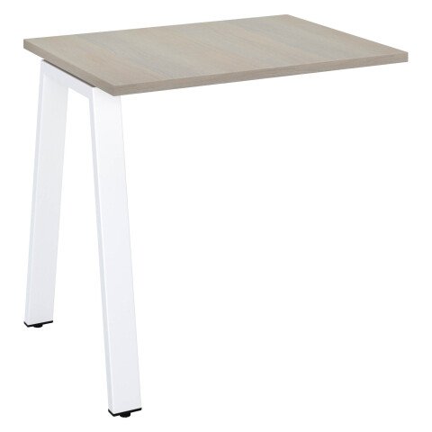 Extensión de mesa Ecla 80 x 60 cm roble gris patas metal blancas