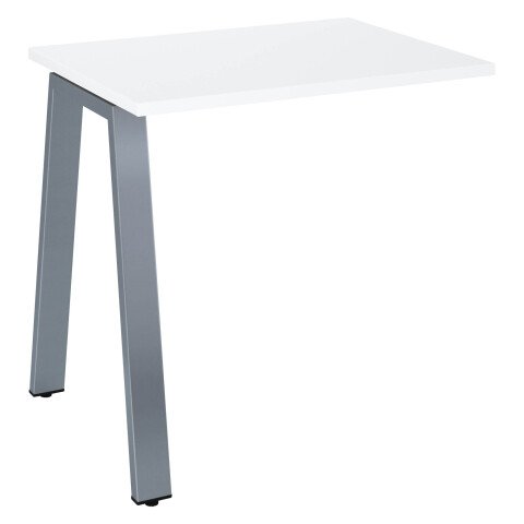 Extensión de mesa Ecla 80 x 60 cm blanca patas metal aluminio