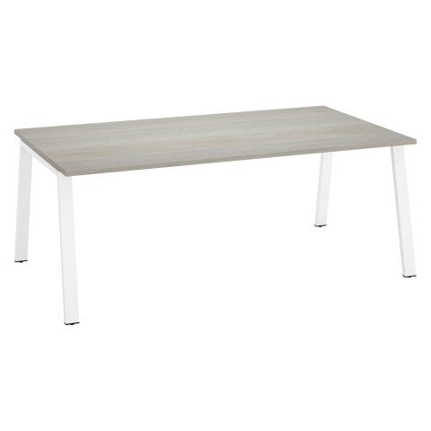 Mesa manager Ecla roble gris patas metal blancas