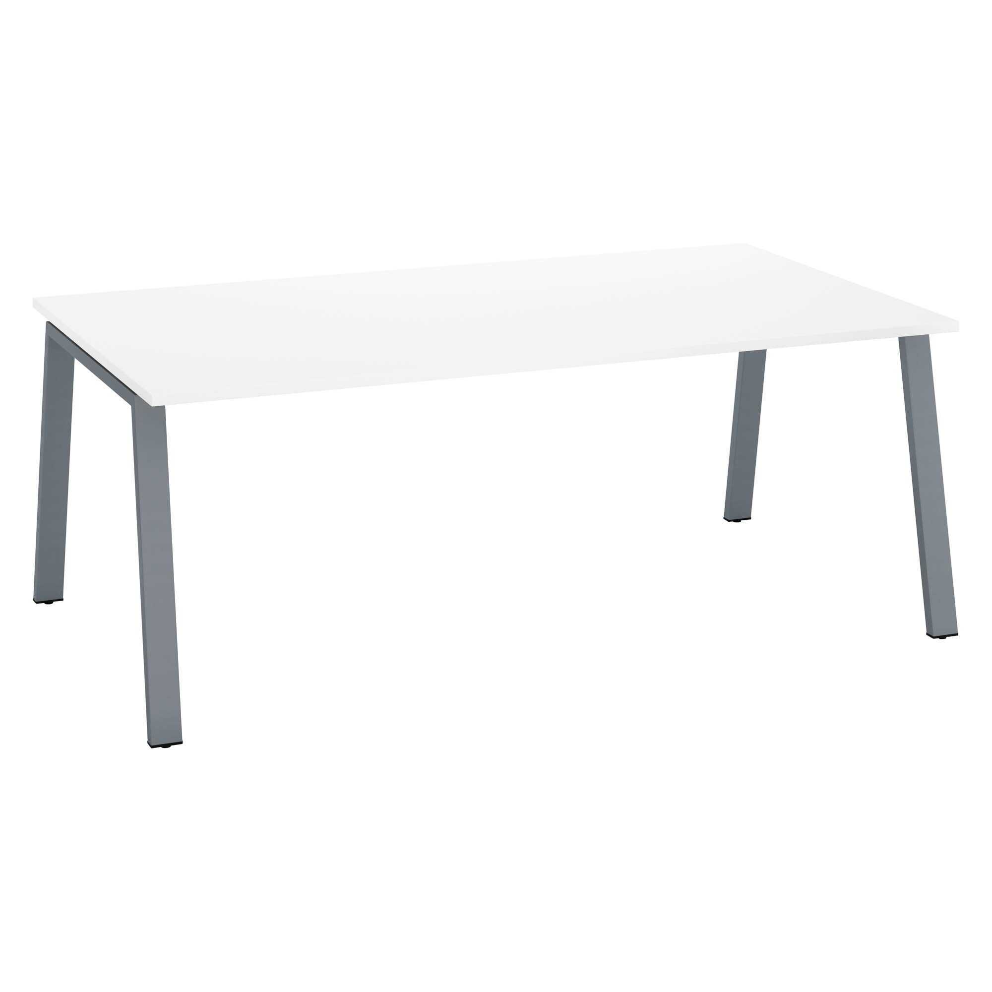 Bureau Manager blanc 200 x 100 cm, piétement métal - Arch