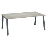 Bureau Manager chêne gris 200 x 100 cm, piétement métal - Arch