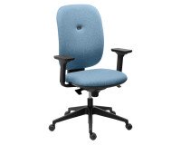 Bürostuhl ALIA, schwer entflammbarer Stoff, Synchronmechanik, mit oder ohne Armlehnen, höhenverstellbare Rückenlehne