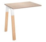 Retour bureau L 80 x P 60 cm, piétement métal et bois - Arch