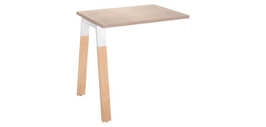 Retour bureau L 80 x P 60 cm, piétement métal et bois - Arch