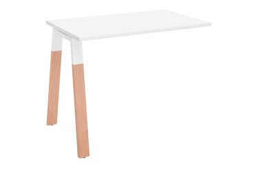 Retour de bureau Ecla Manager 100 x 60 cm piètement métal blanc finition bois