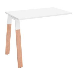 Retour de bureau Ecla Manager 100 x 60 cm piètement métal blanc finition bois