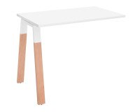 Retour de bureau Ecla Manager 100 x 60 cm piètement métal blanc finition bois
