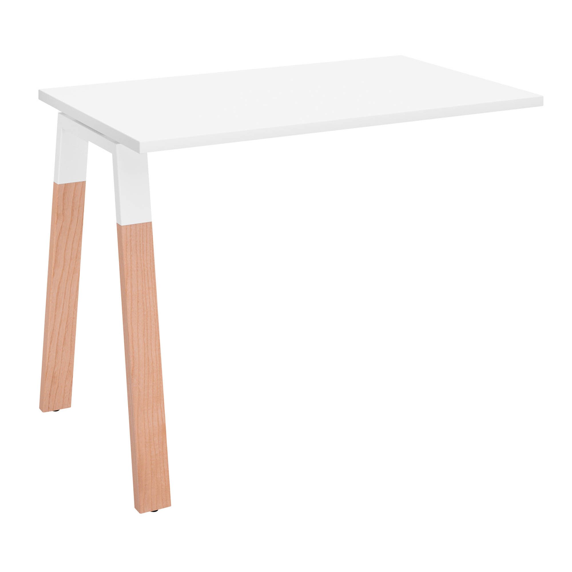 Retour de bureau Ecla Manager 100 x 60 cm piètement métal blanc finition bois