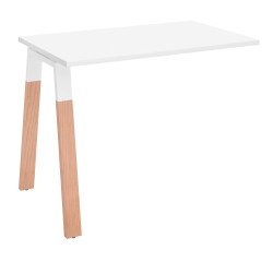 Retour de bureau Ecla Manager 100 x 60 cm piètement métal blanc finition bois