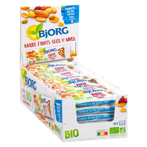 Bar dried fruit and honey gluten-free Bio Bjorg - bar of 25 g