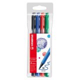 Viltstift Stabilo Pointmax medium schrift - hoesje met 4 klassieke kleuren