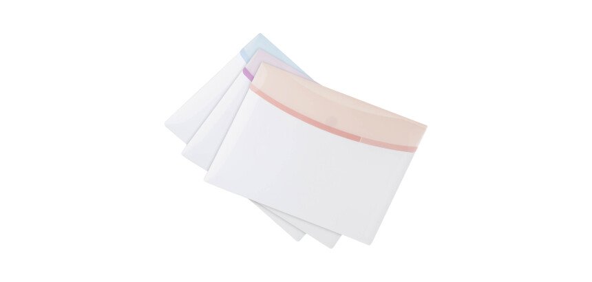 Sobres plásticos portafolios A4 Color Dream colores pasteles surtidos Pack de 6 