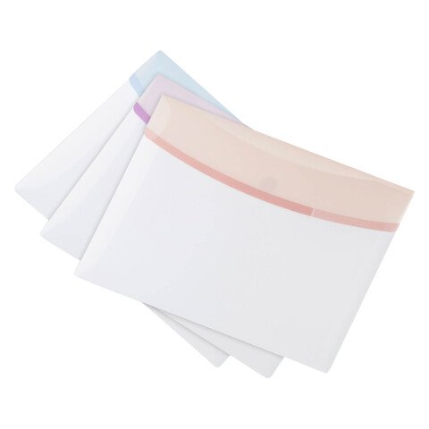 Sobres plásticos portafolios A4 Color Dream colores pasteles surtidos Pack de 6