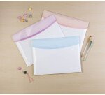 Sobres plásticos portafolios A4 Color Dream colores pasteles surtidos Pack de 6 