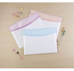 Sobres plásticos portafolios A4 Color Dream colores pasteles surtidos Pack de 6 