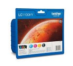 Brother LC1100HY Pack 4 cartuchos originales Alta capacidad negro + tricolor  (900+3 X 750 páginas) 