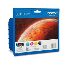 Brother LC1100HY Pack 4 cartuchos originales Alta capacidad negro + tricolor  (900+3 X 750 páginas) 