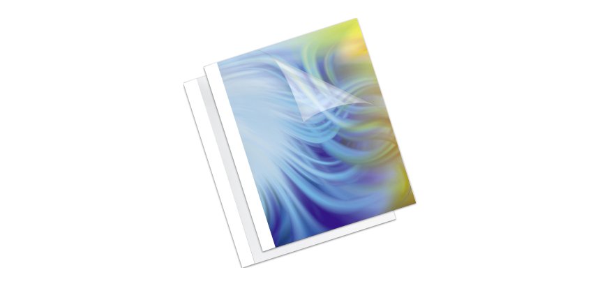 Couverture dos cartonné blanc pour thermosoudure 70 g - dos 15 mm - boîte de 20