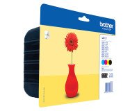Brother LC121 Pack de 4 cartuchos originales negro + tricolor (4 x 300 páginas) 