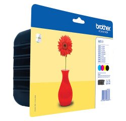 Brother LC121 Pack de 4 cartuchos originales negro + tricolor (4 x 300 páginas) 