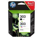 HP 303+303 Pack 2 cartuchos originales negro + tricolor (200 + 3 x 165 páginas)