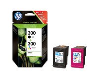 HP 300+300 Pack 2 cartuchos original negro + tricolor (200 + 3 x 165 páginas)