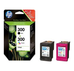 HP 300+300 Pack 2 cartuchos original negro + tricolor (200 + 3 x 165 páginas)