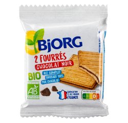 Fourrés chocolat noir Bio Bjorg x 2 - Étui de 50 g