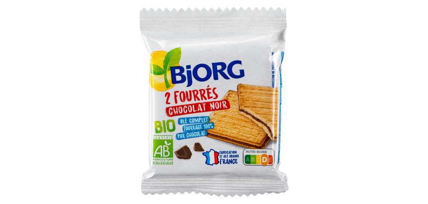 Fourrés chocolat noir Bio Bjorg x 2 - Étui de 50 g