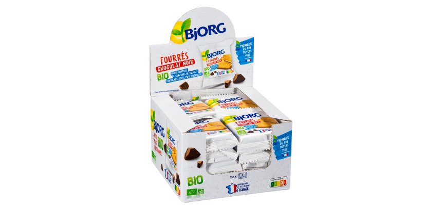 2 biscuits fourrés au chocolat noir Bjorg - 50 g