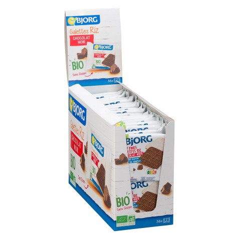 Rice biscuits with black chocolate gluten-free Bio Bjorg - pocket size 22,5 g