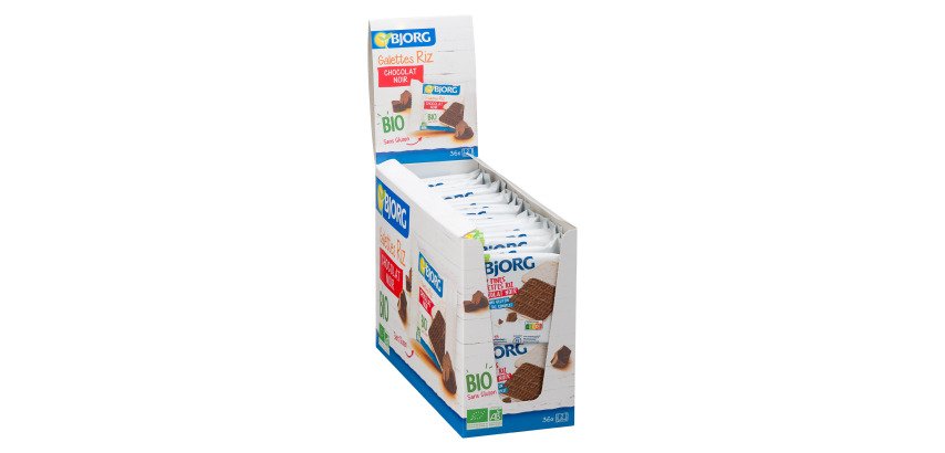 Rice biscuits with black chocolate gluten-free Bio Bjorg - pocket size 22,5 g