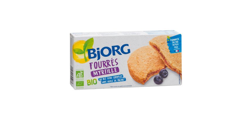 Biscuits à l'avoine fourrés aux myrtilles Bjorg - Paquet de 175 g