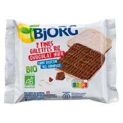 Galettes de riz chocolat noir sans gluten Bio Bjorg x 2 - Étui de 22,5 g