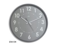 Horloge murale à quartz diamètre 30 cm - grise