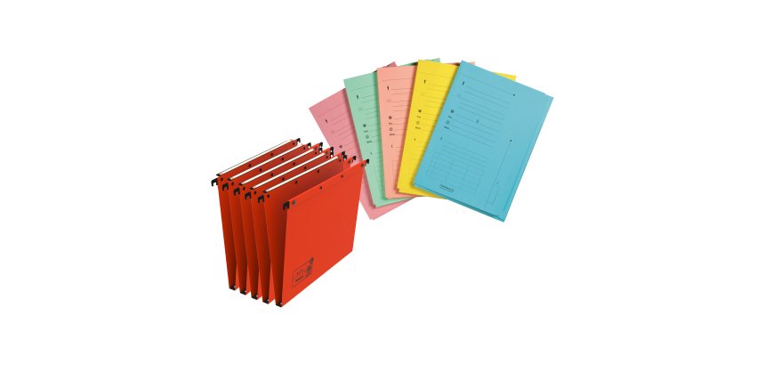 Pack 50 dossiers suspendus pour tiroirs kraft Ultimate Elba fond 15 mm orange + 50 chemises Index offertes