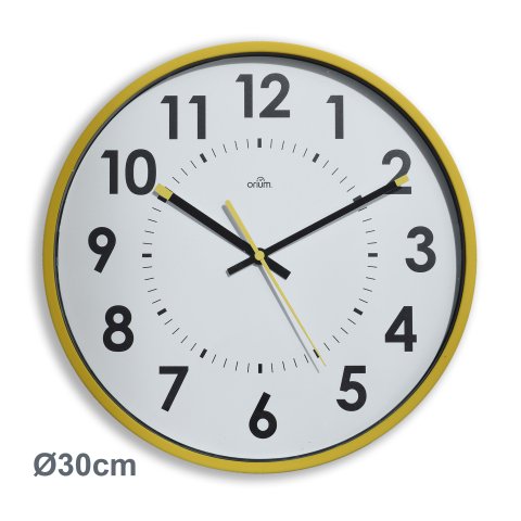 Reloj de pared Amarillo Ø 30 cm - Cuarzo