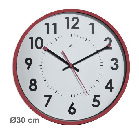 Reloj de pared Rojo Ø 30 cm - Cuarzo