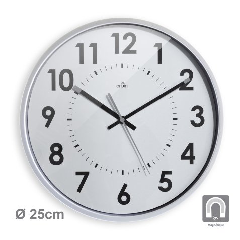 Magnetische Wanduhr Ø 25 cm - Quarz