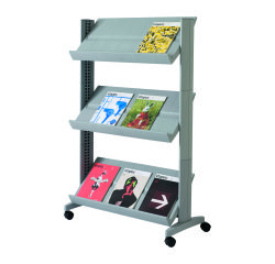 Universal mobile display low model for 9 documents in A3 silver Paperflow