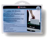 Hojas lubricantes para destructora Rexel - paquete de 12