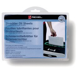 Hojas lubricantes para destructora Rexel - paquete de 12