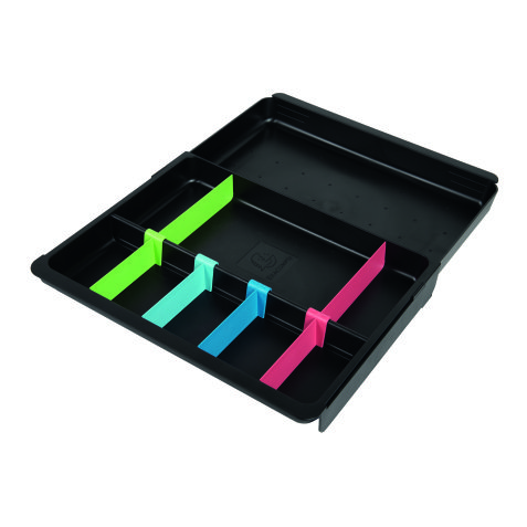 Organiseur trieur de tiroirs plastique Exacompta noir/assorti