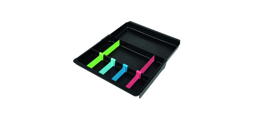 Organiseur trieur de tiroirs plastique Exacompta noir/assorti