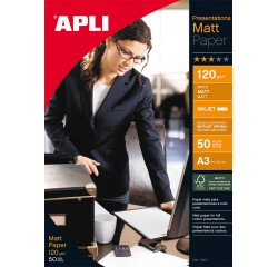 Papel Fotográfico Matt Quality 120g A3 Apli -Paquete de 50