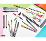 Stylo bille Bic Cristal Multicolour écriture large - Pochette de 15 couleurs assorties