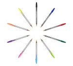 Stylo bille Bic Cristal Multicolour écriture large - Pochette de 15 couleurs assorties