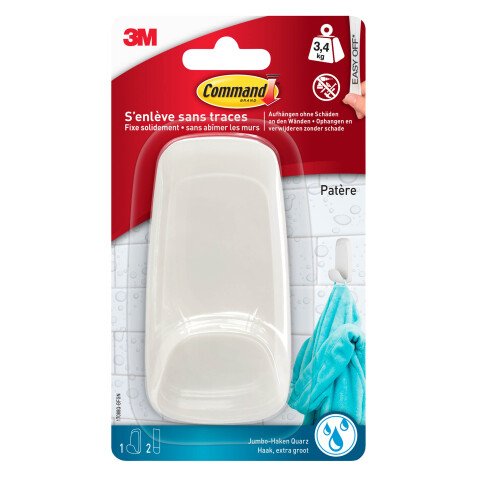 White hook with 2 self-adhesive strips 3M Command™