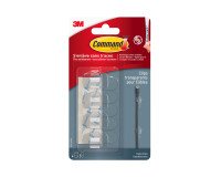 Transparante kabelclips 3M Command™ - blister van 4 clips en 5 strips