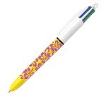 Stylo bille Bic Velours 4 couleurs pointe moyenne 1 mm